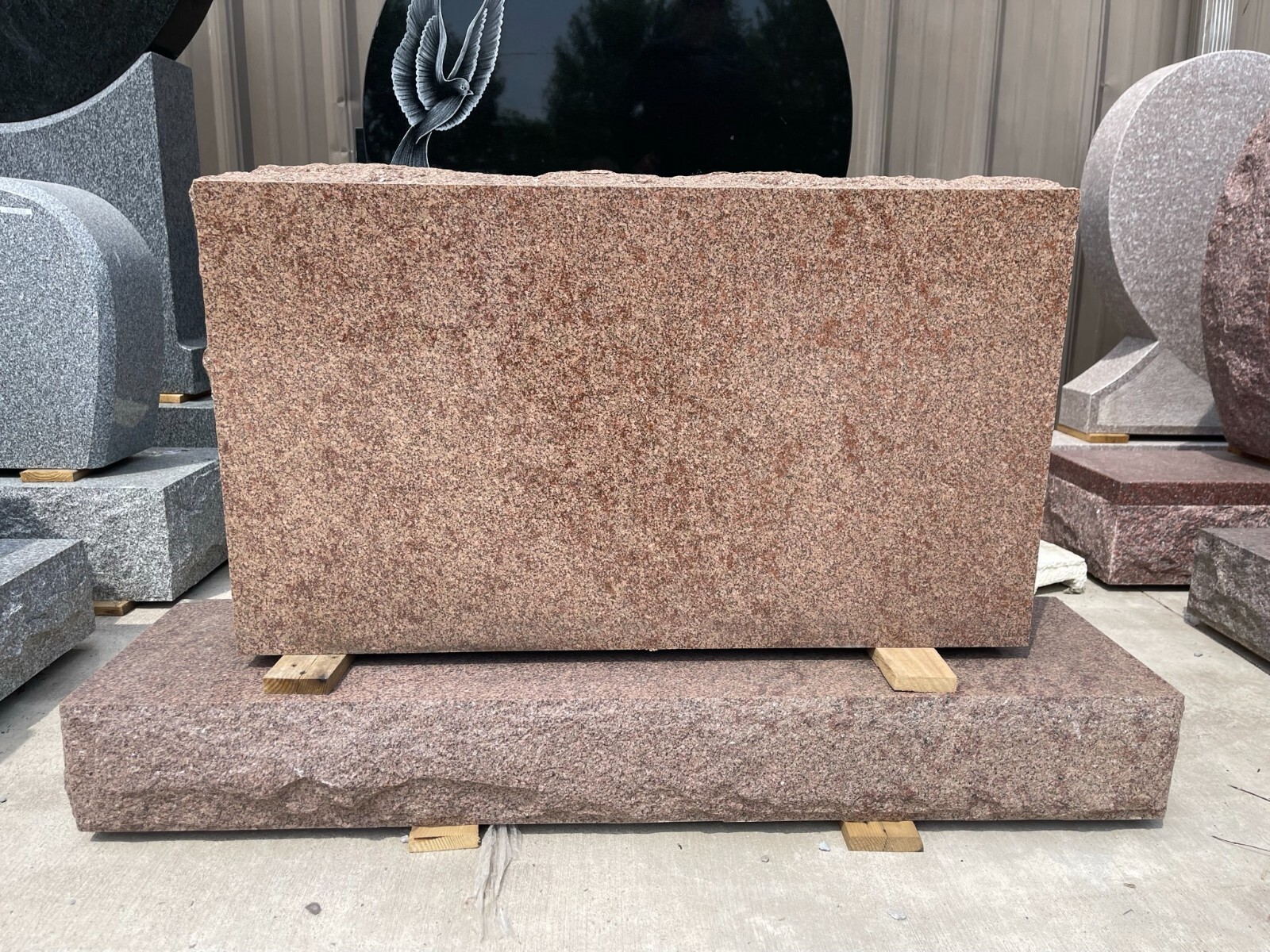 Sedona Brown Granite Rectangular Monument Headstone Grave Marker MN-12B