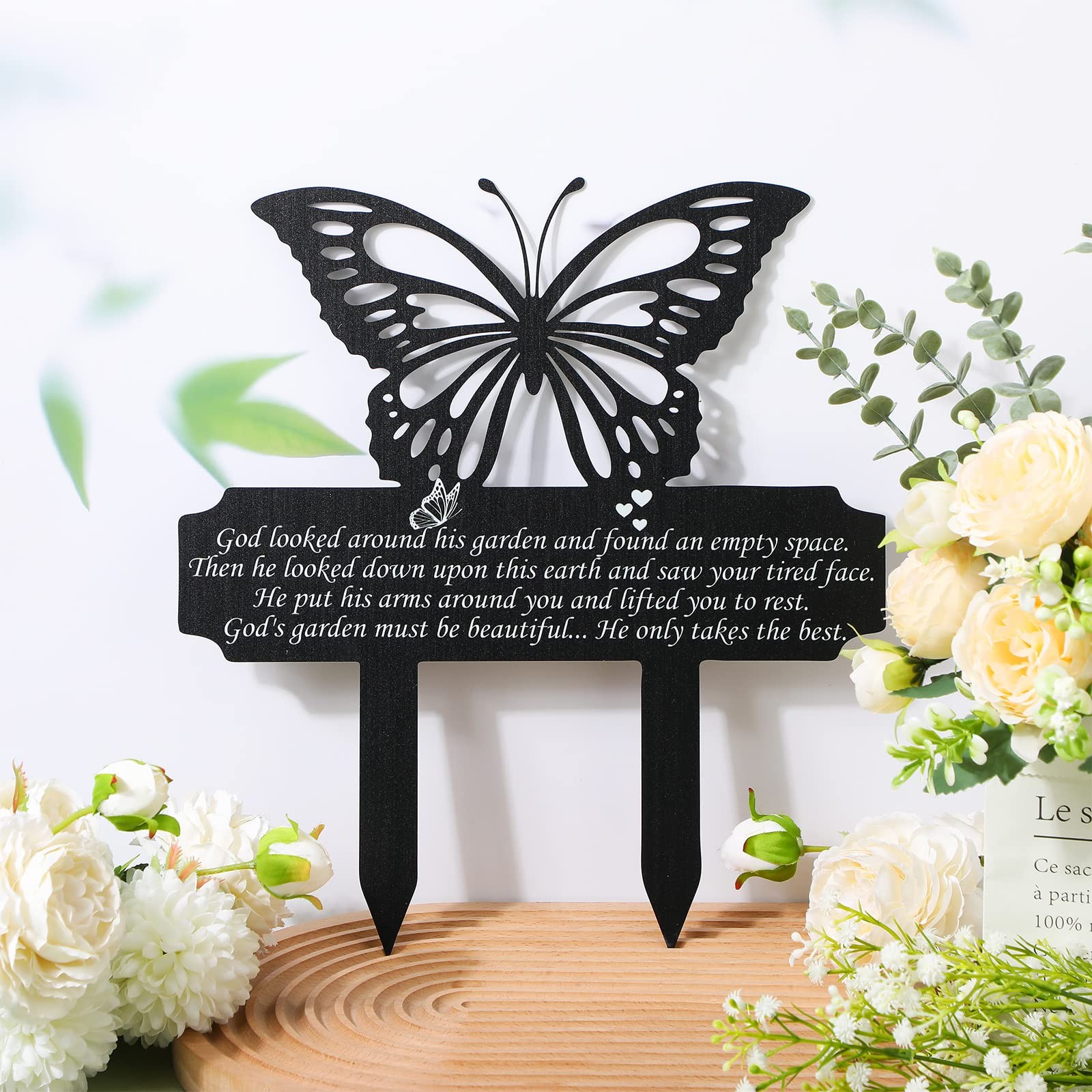 Grave Decoration for Cemetery Butterfly Memorial Stake Headstone for Grave Me…