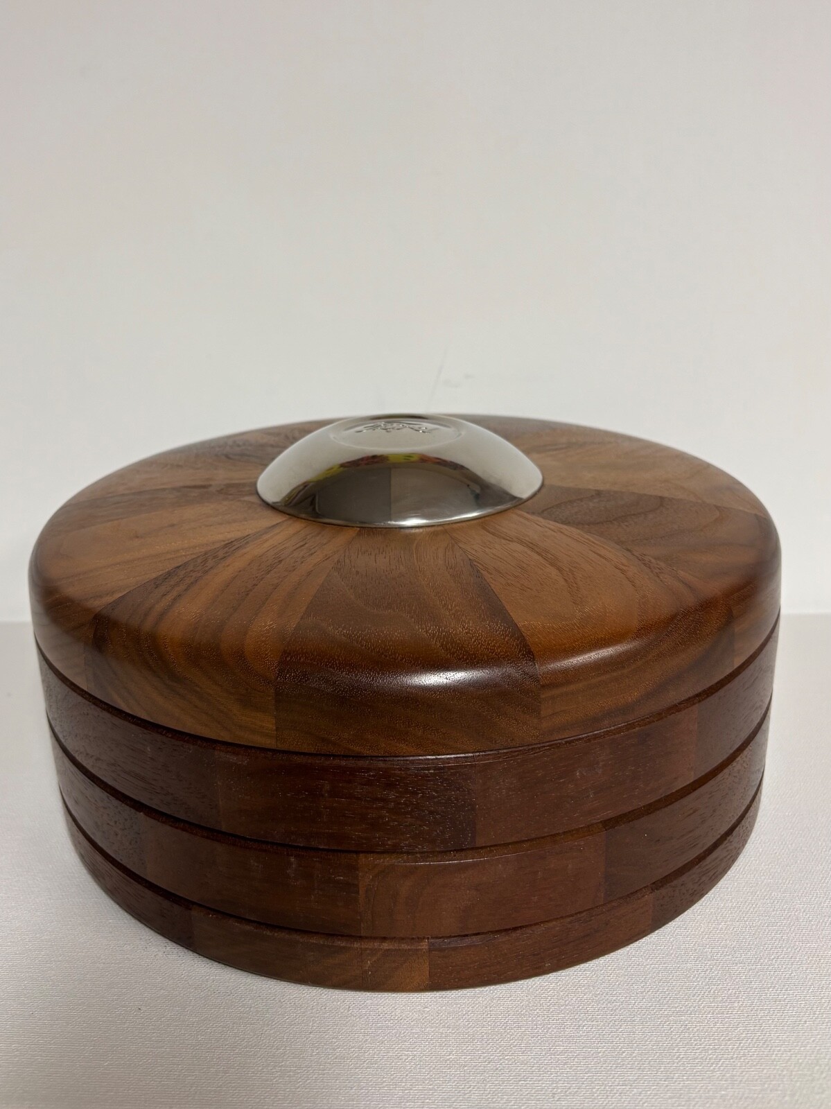 Handcrafted Urn – American Walnut “Wheel” w/ 1930 Model A Ford Hubcap Center