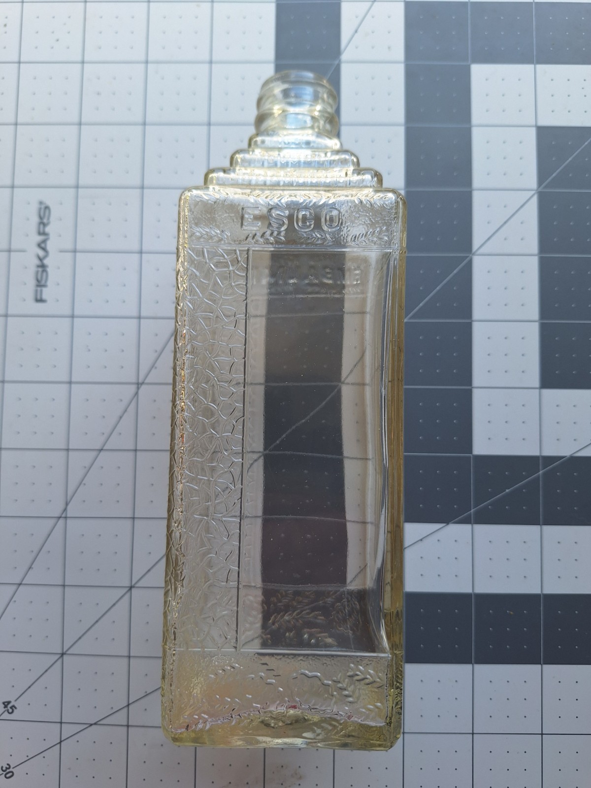 Esco Distinctive Embalming Fluid Glass Bottle Antique Vintage 8 Inch