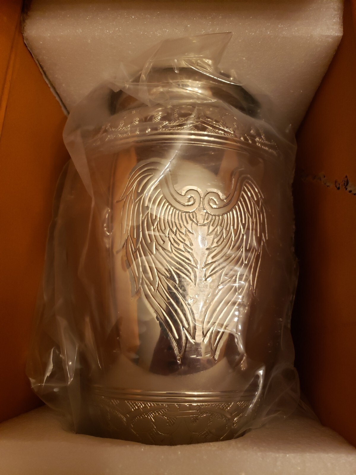 Restaall Cremation Urn For Human Ashes Adult Large Angel Wings, Blue Top/Inside