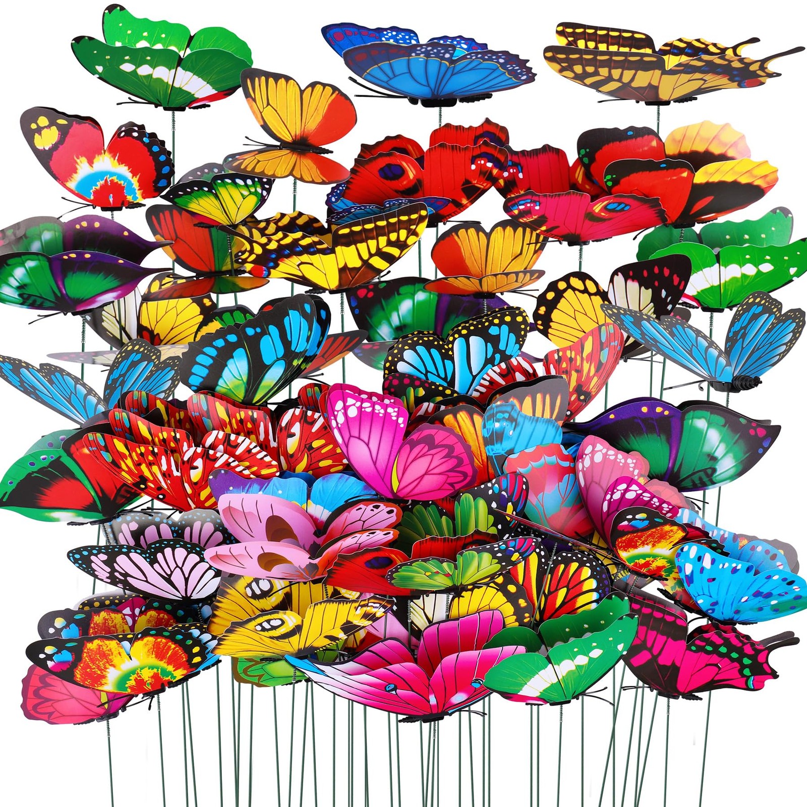 100 Butterfly Garden Stakes – Waterproof Outdoor Yard Art Decorations