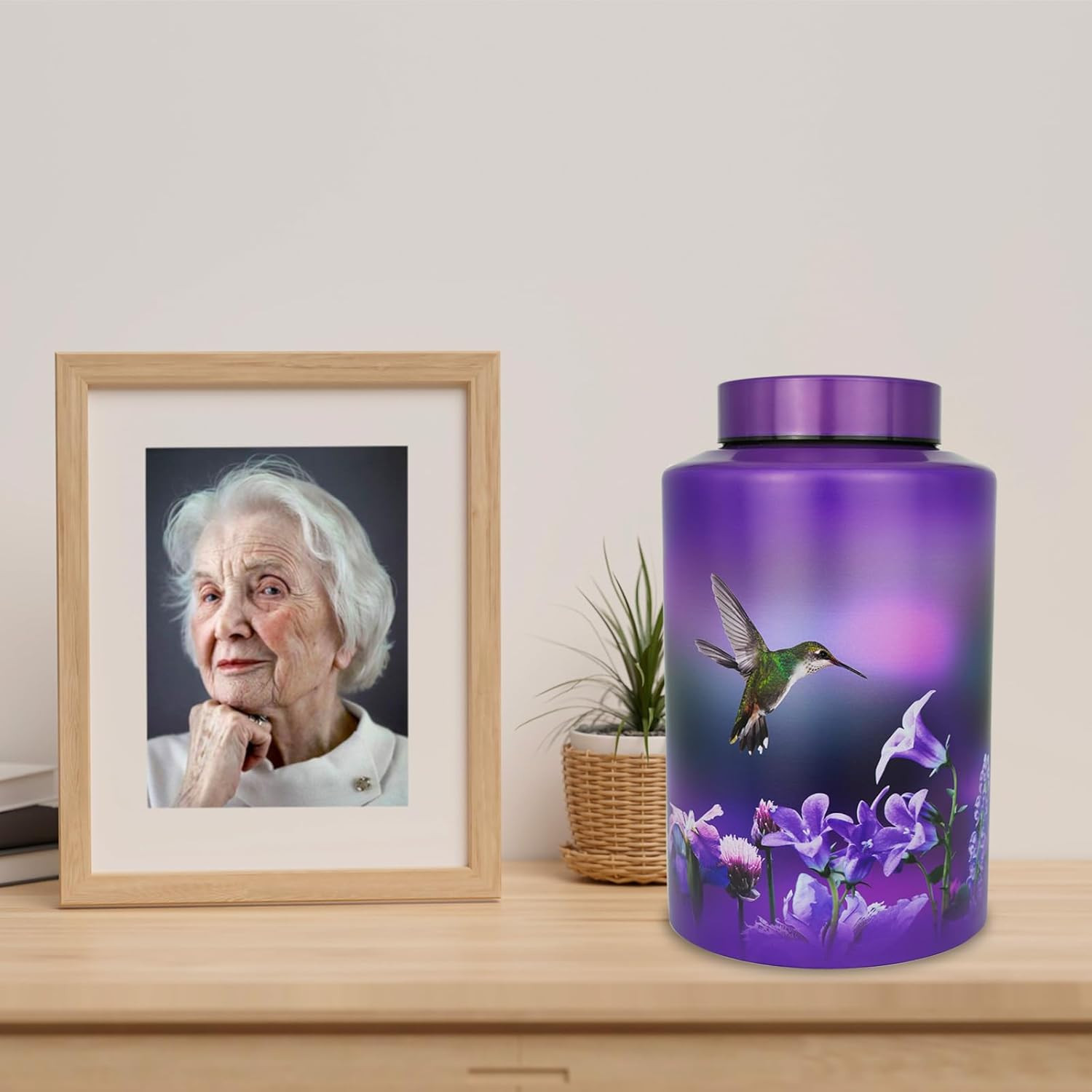Large Purple Metal Cremation Urns for Human Ashes, for Adult Female | 220 Lbs Ca