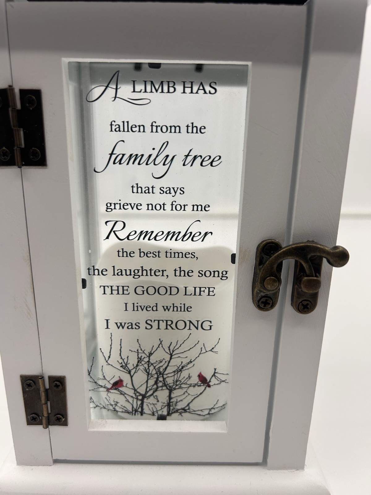 Flameless LED Memorial Lantern with UV-Printed Glass – Remembrance Keepsake