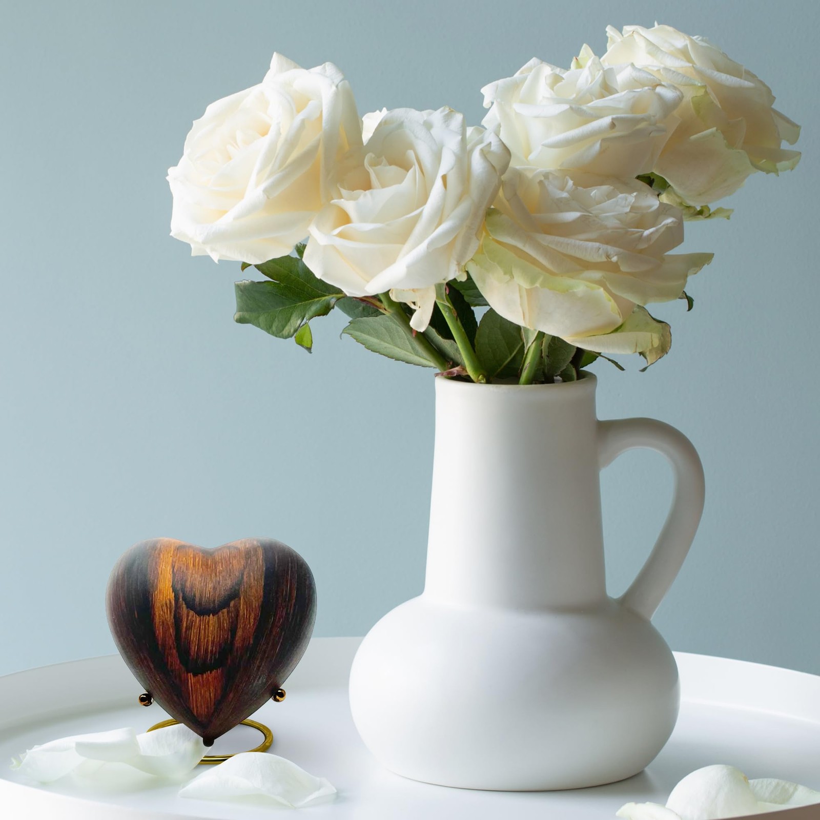 Small Urns for Ashes Keepsake Heart Shape Design, Miniature Cherry
