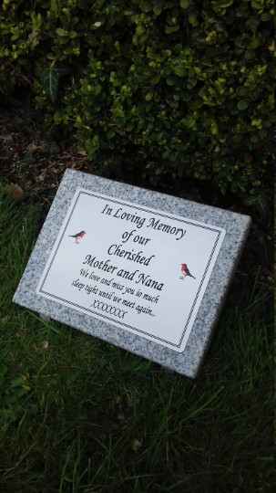 Personalised memorial marker,Granite not Marble Memorial Plaque/ Any Wording