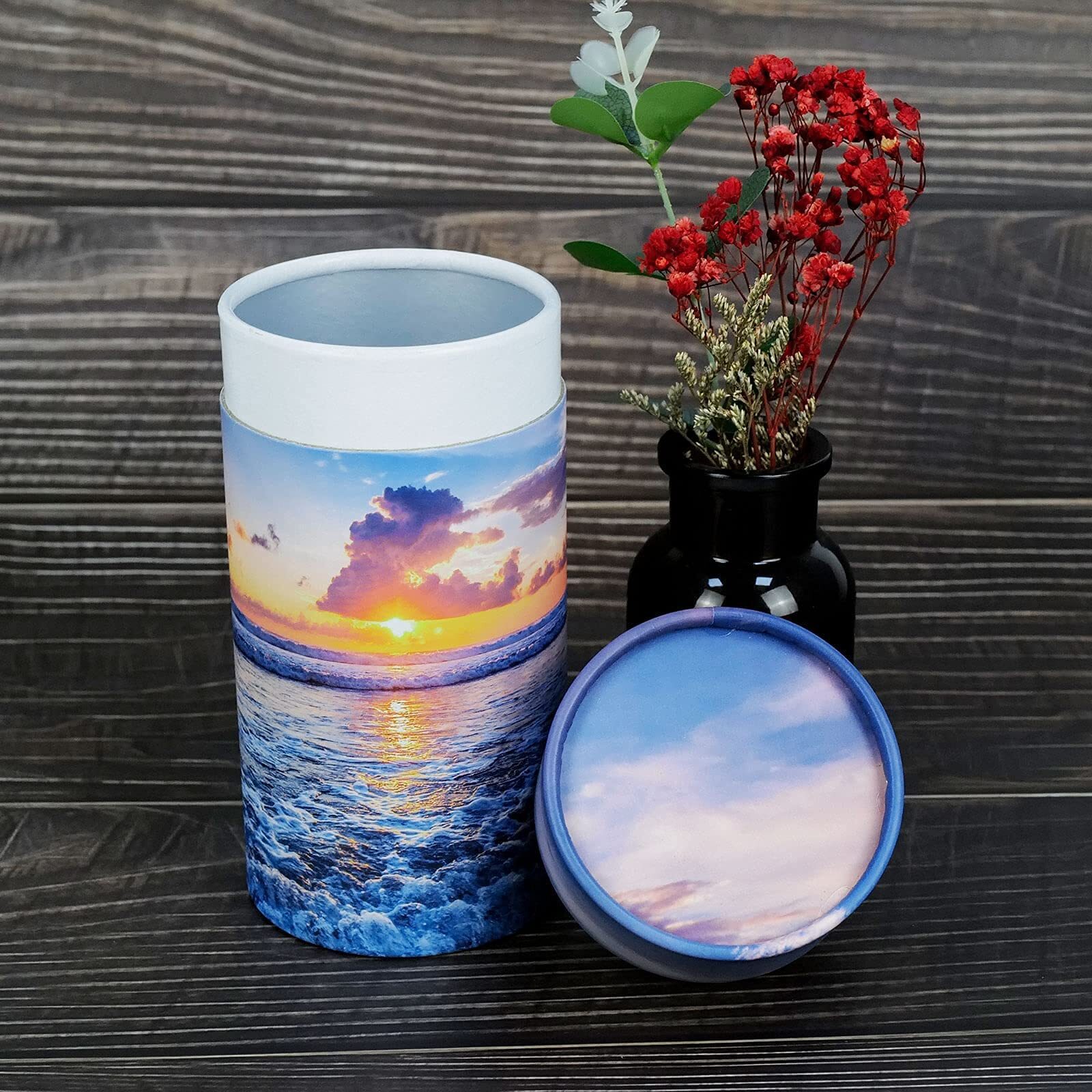 Set Of 2 40 Lbs Small Eco Scattering Tube Urn For Human Ashes Biodegradable Deco