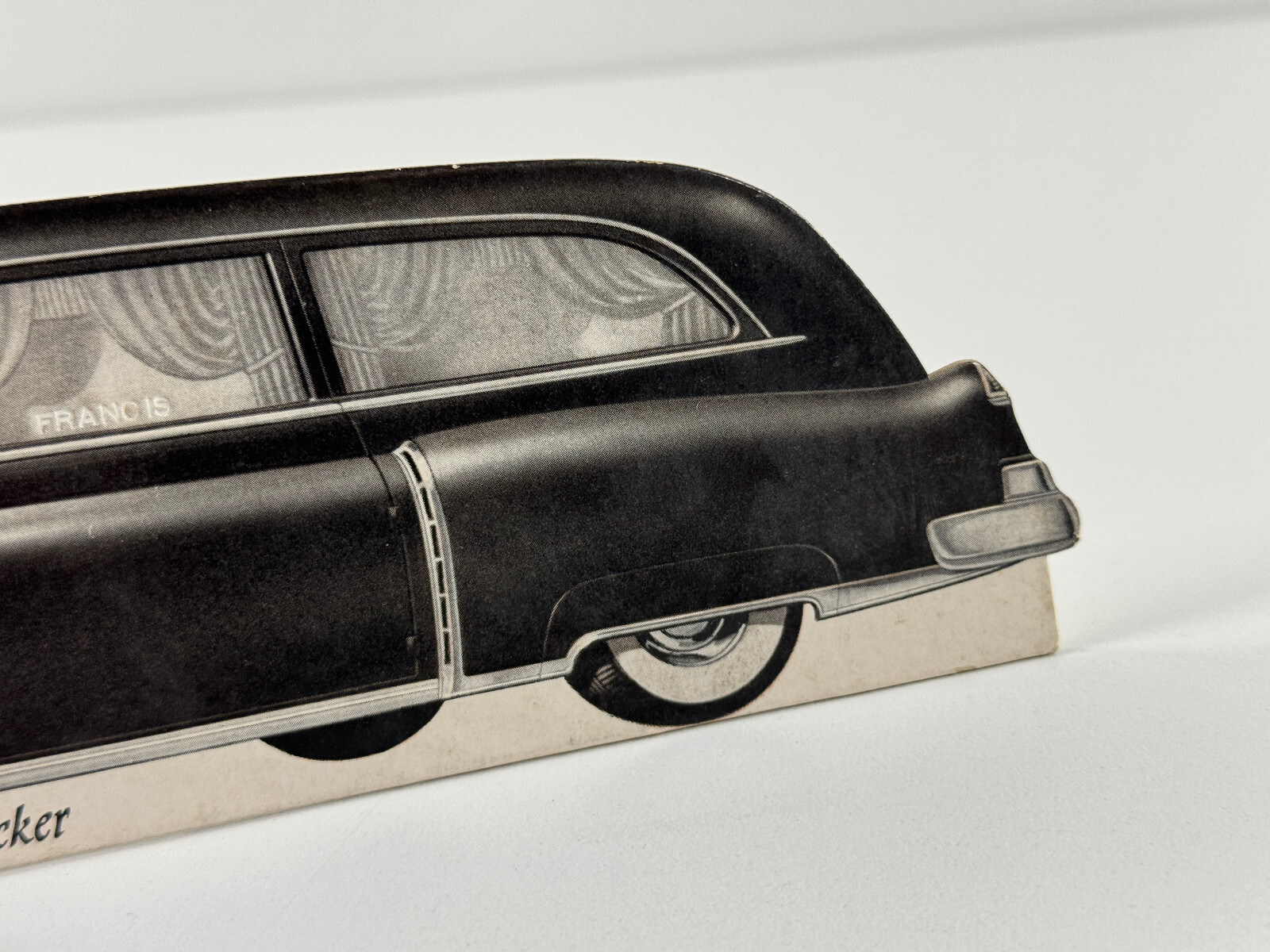RARE Cadillac Funeral Hearse Superline Knickerbocker Die Cut Store Display SIgn