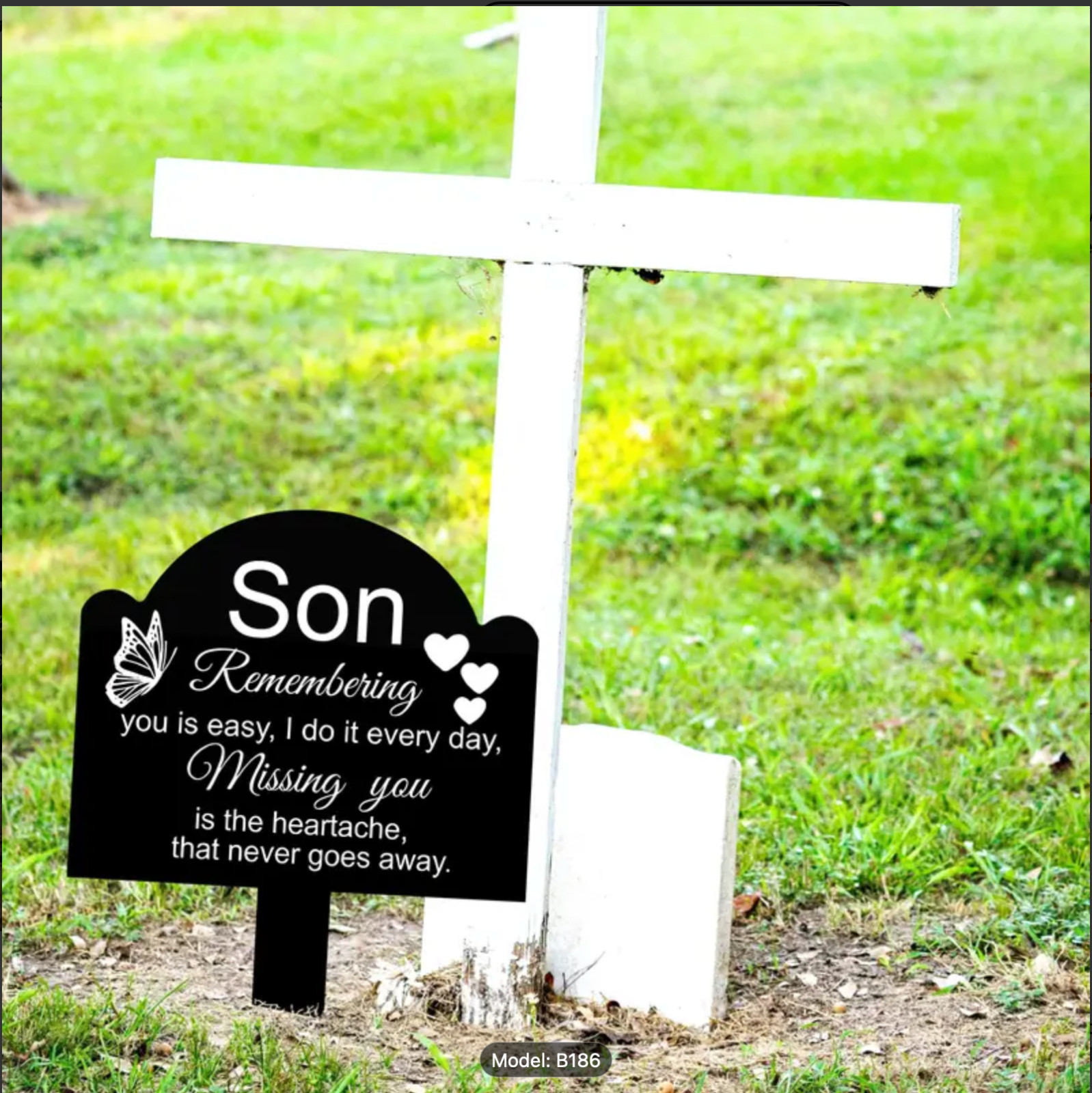 Acrylic Memorial Plaque For Son, Graveside, Cemetery, In Honor, 8.5″x6″