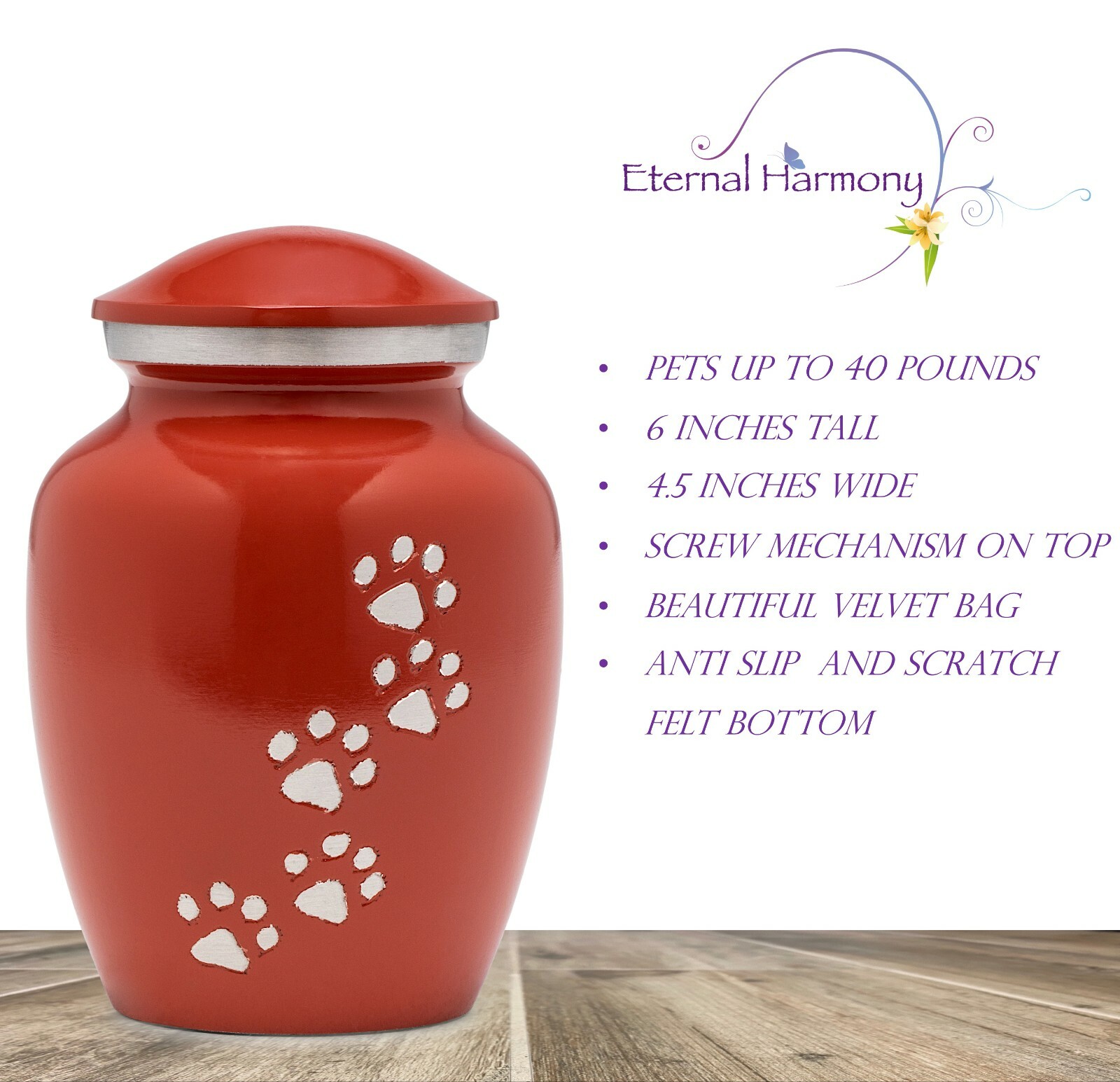 Eternal Harmony Cremation Urn for Pet Ashes |Urn Carefully Handcrafted – 6 Inch