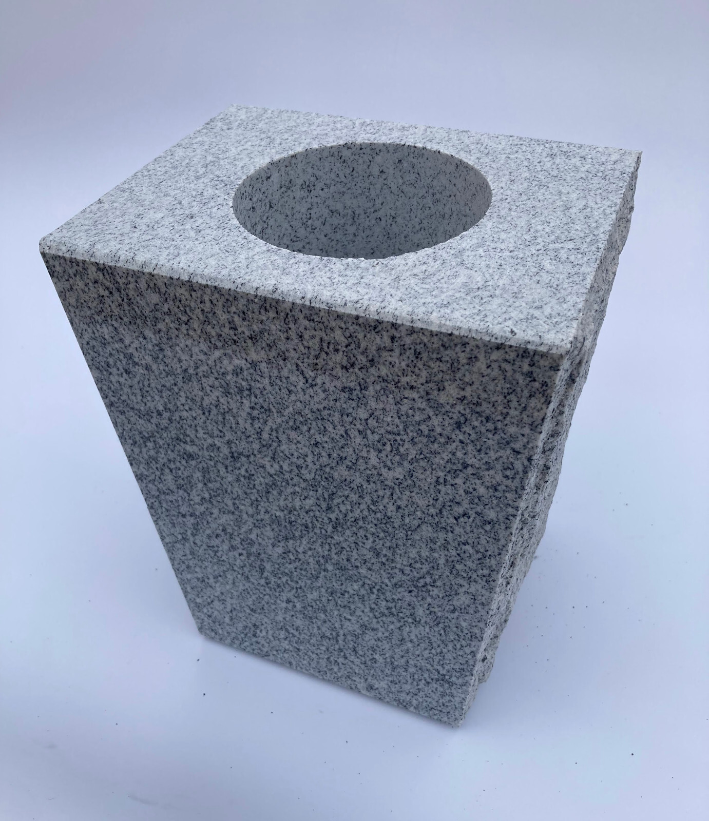 Granite Memorial Vase Tapered 8″x6″x10″ Gray