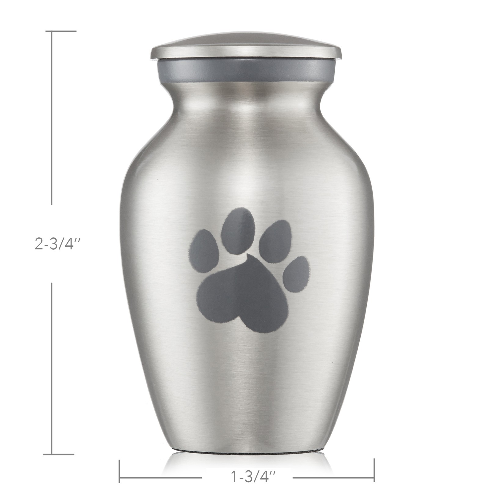 Pet Urn for Dog & Cat Ashes – Cremation Memorial Extra Small Silver Urn