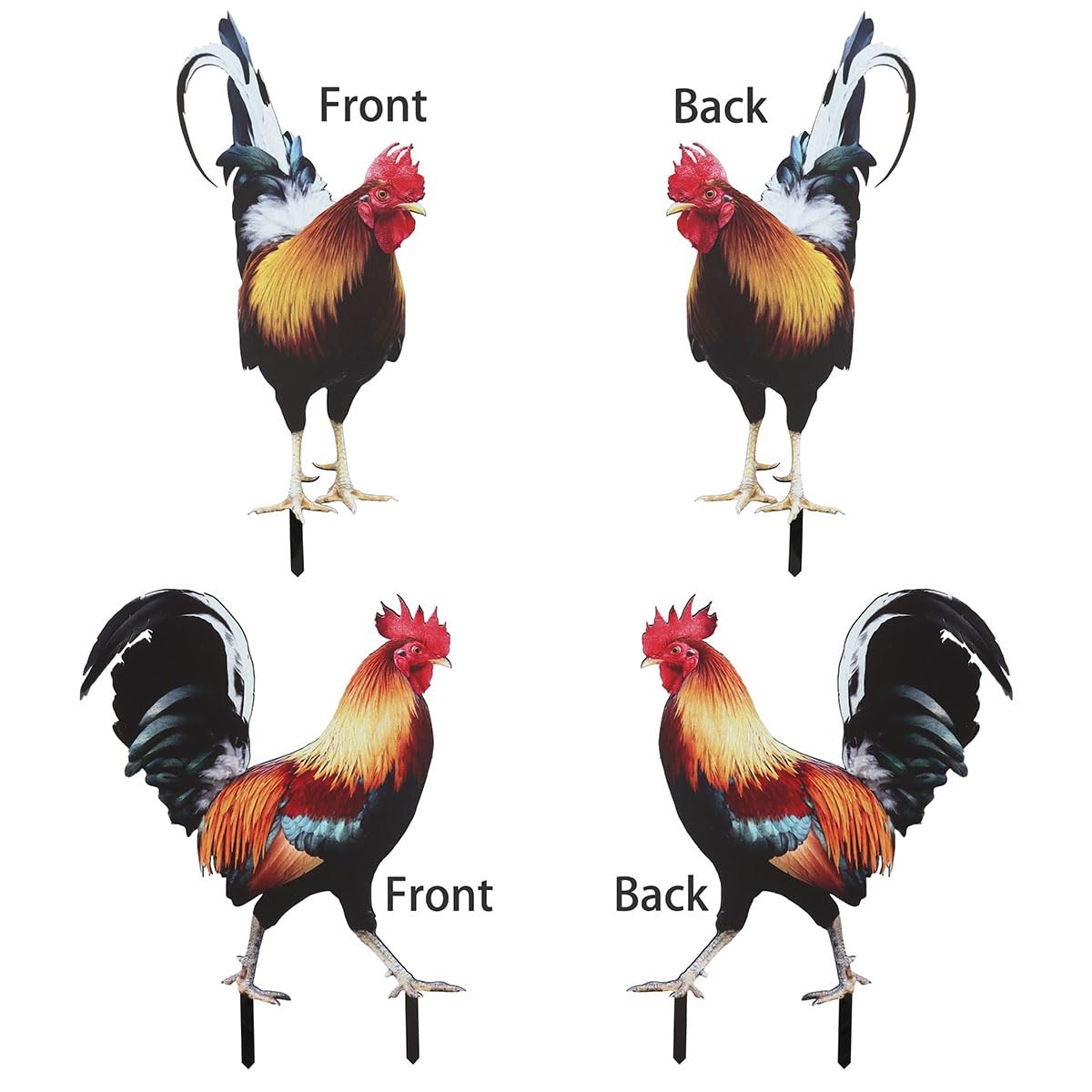 Acrylic Chicken Yard Stakes – Outdoor Garden Art, Rooster & Chicken Statues f…
