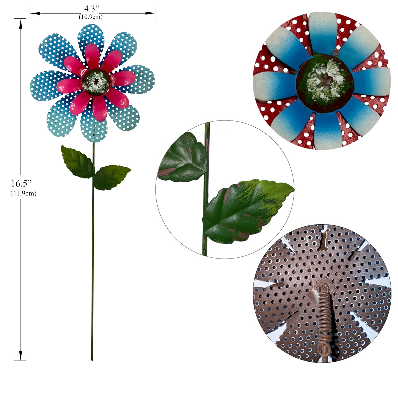 Metal Flower Garden Stakes – Set of 6 Decorative Outdoor Yard Art