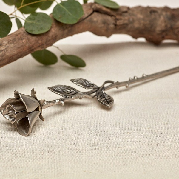 New, Solid Brass Pewter Threaded Rose Keepsake Funeral Cremation Urn For Ashes