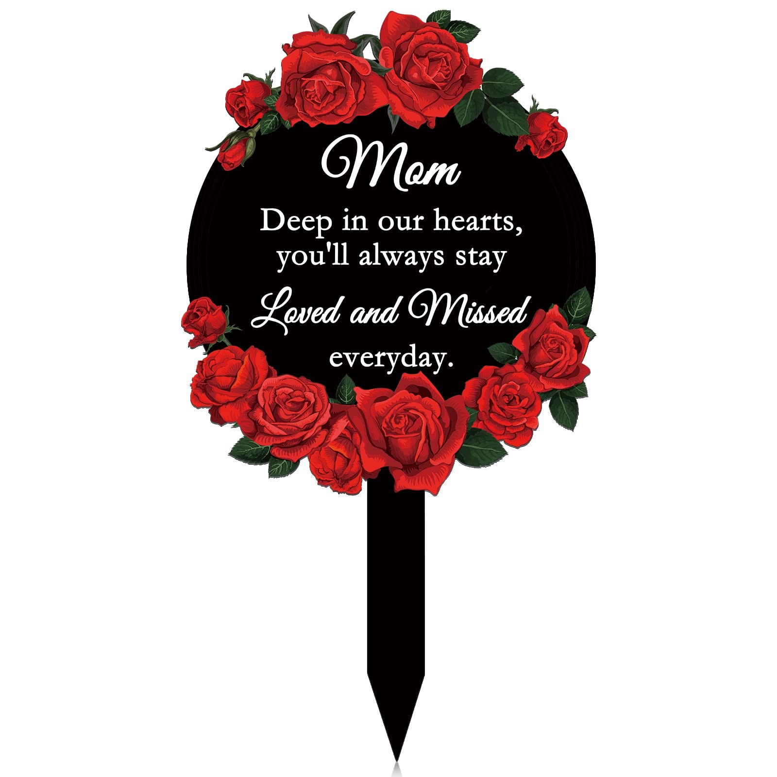 Metal Garden Stake for Cemetery Memorials Rose Grave Decoration