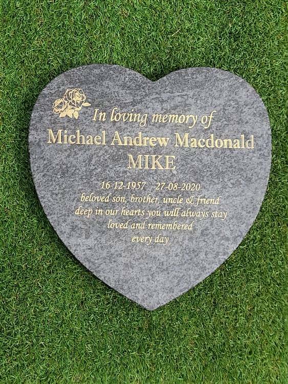 Personalised Memorial Plaque Stone Flat Memorial Stone Heart Grave Memorial