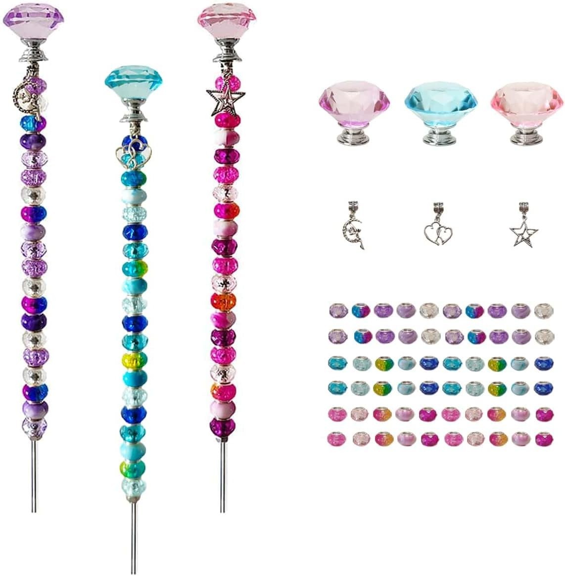 72Pcs Beaded Garden Stakes Kit DIY Fairy Wand Garden Stake Beads Kit Fairy