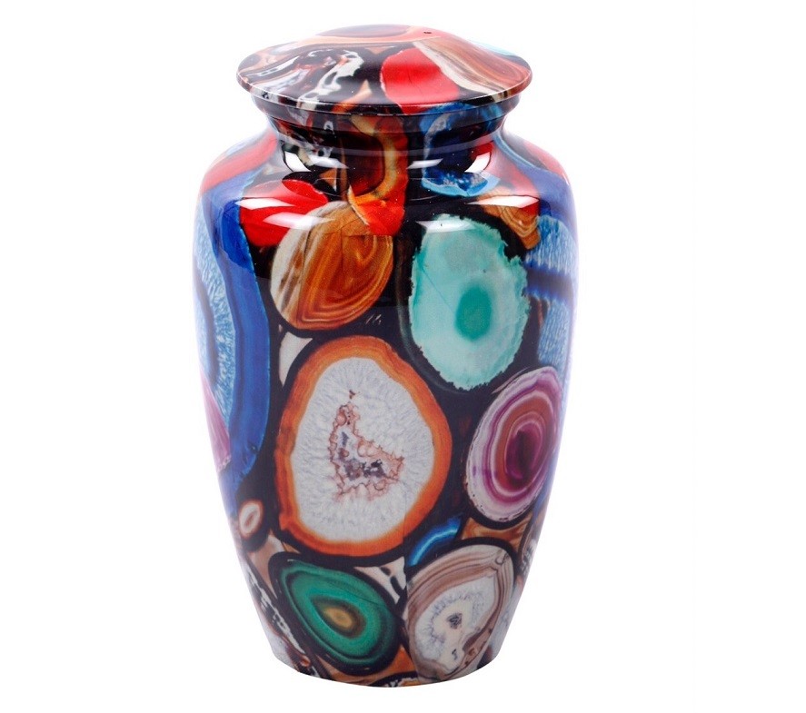 Brazilian Multicolor Adult Cremation Urn Agate Finish + Free Shipping