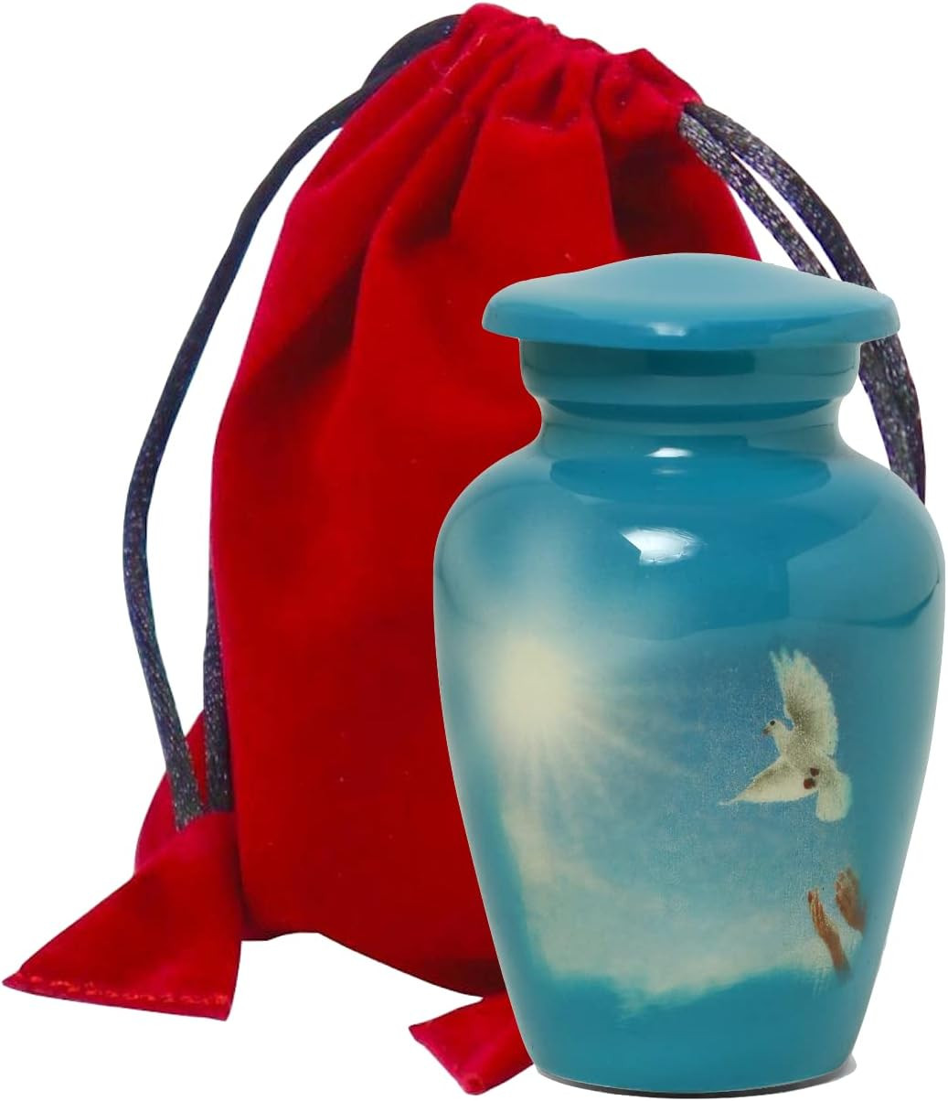 Small Cremation Urns for Human Ashes Adult Male Female – Serenity Dove Painted M