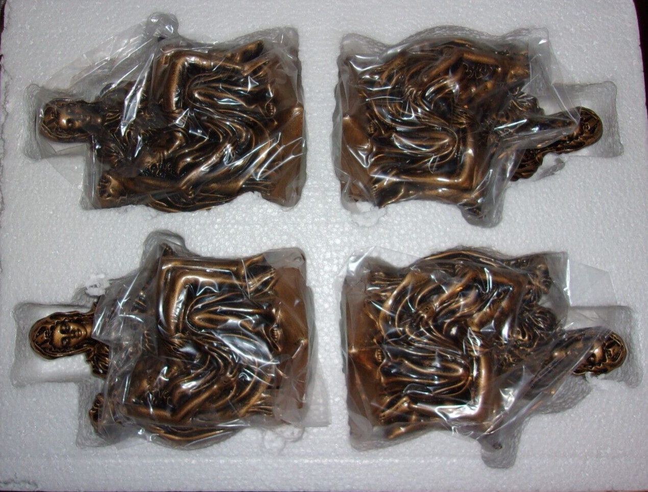 SET OF 4 BATESVILLE CASKET COMPANY LIFE SYMBOLS PIETA CASKET CORNERS FUNERAL
