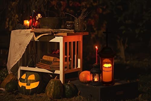 Memorial Metal Crosses for Grave Decorations – Lantern Candle Holder & Garden St