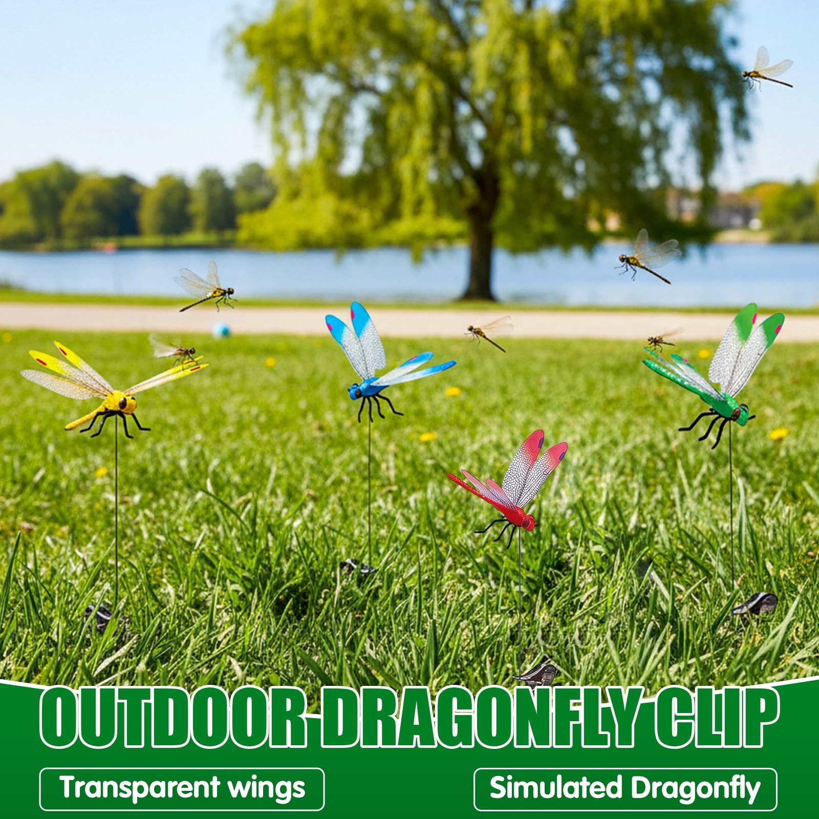 24Pcs Dragonfly Clips for Repellent Dragon Fly to Keep Away Decoy Outdoor Dec…