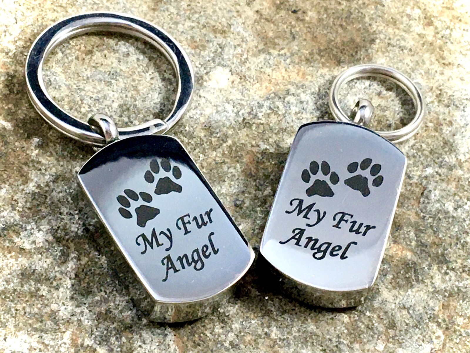 Keyring Urn .5″ Key Chain Pet Cremation Pendant Dog Cat Ash My Fur Angel Furbaby