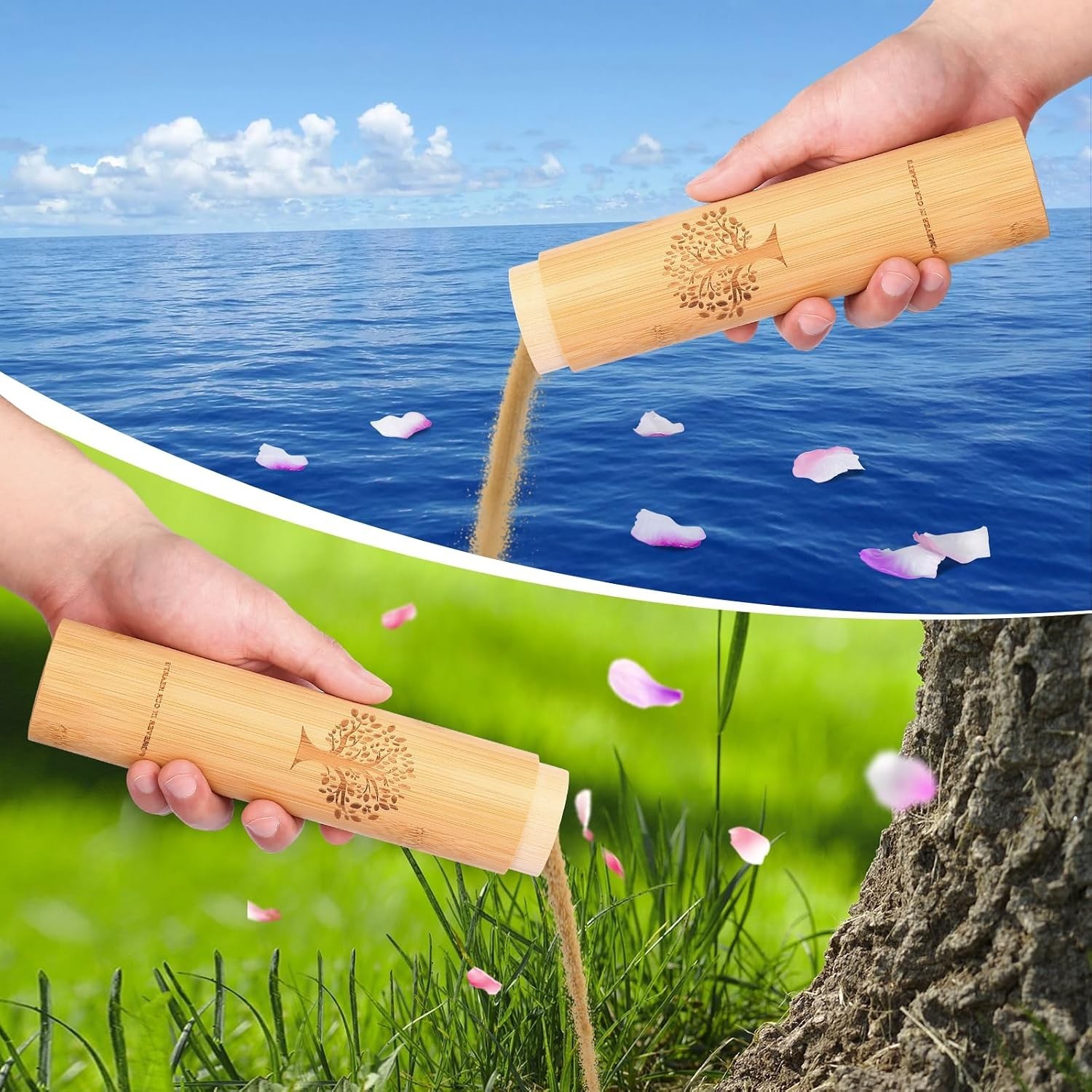 Small Eco Friendly Scattering Tubes for Ashes Includes Drawstring Bags Set 4