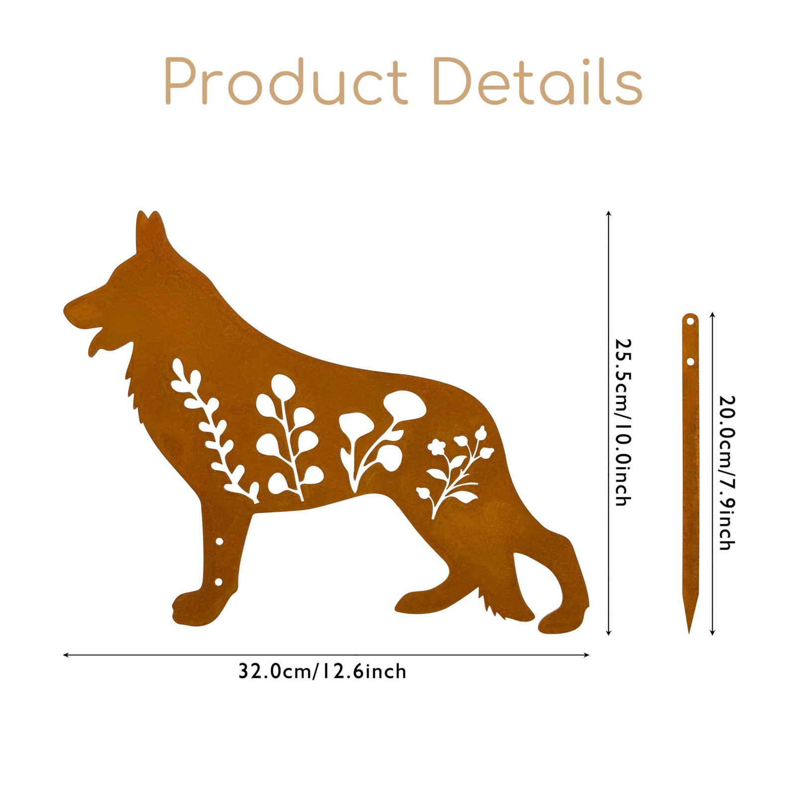 Dog Garden Stake Black Metal Outdoor Decor, Unique Gift for Dog Lovers