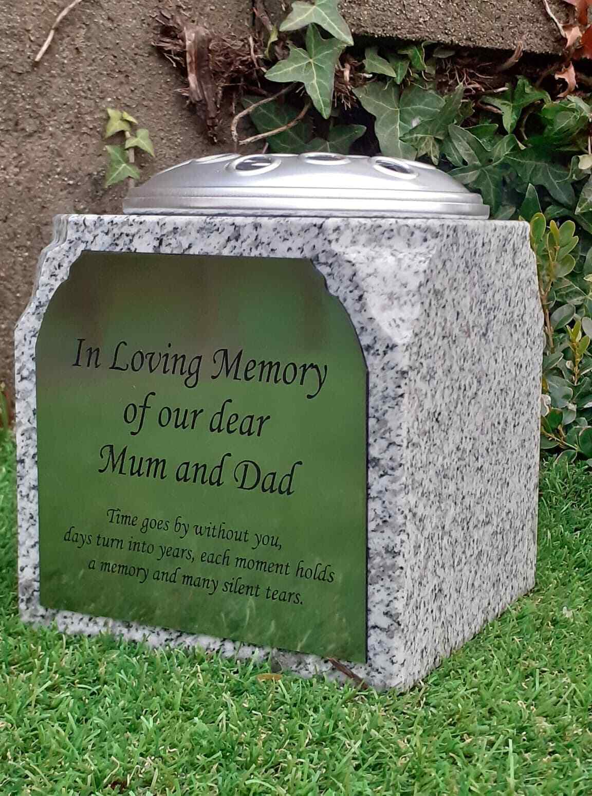 Personalised Granite Memorial Vase Grave Pot Flower Holder Cemetery Grave Vase