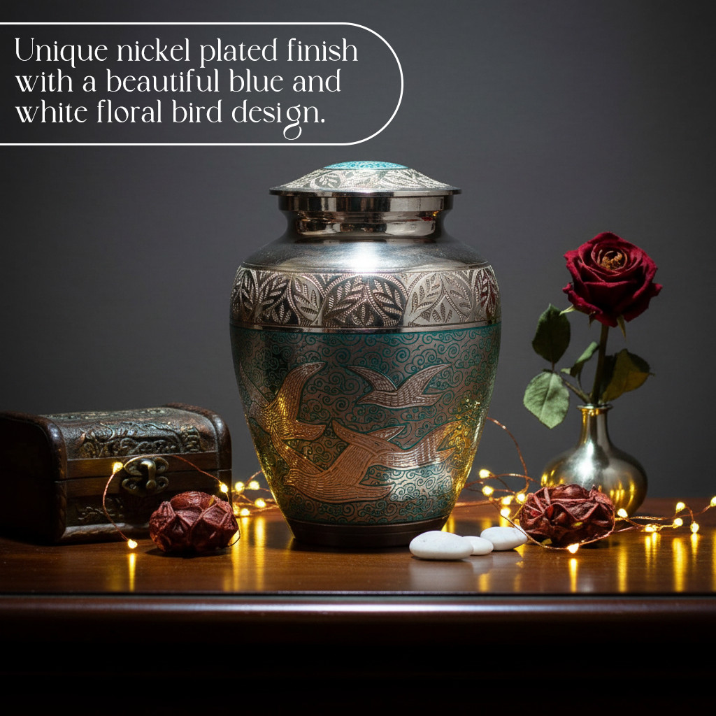 Large Solid Brass Cremation Urn for Human Ashes Handcrafted Funeral Memorial Urn
