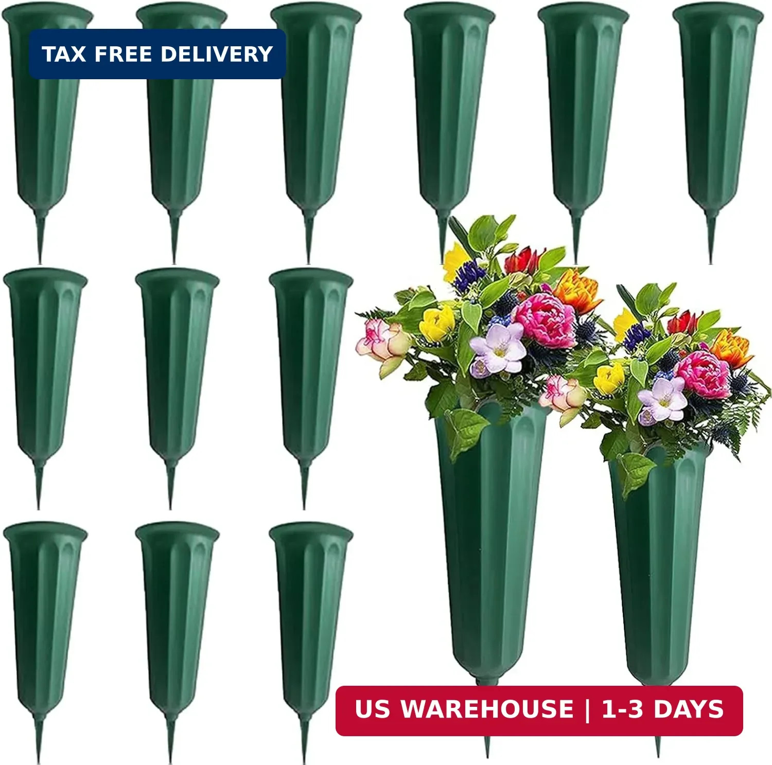 Cemetery Vases for Grave with Spikes Cemetery Flower Holder for Cemetery Grave F