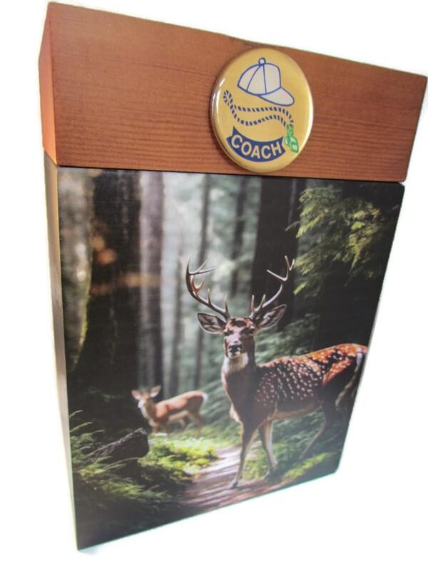 PRAYING HANDS Urn for Ashes Modern DEER Wooden Adult Cube Black Brown