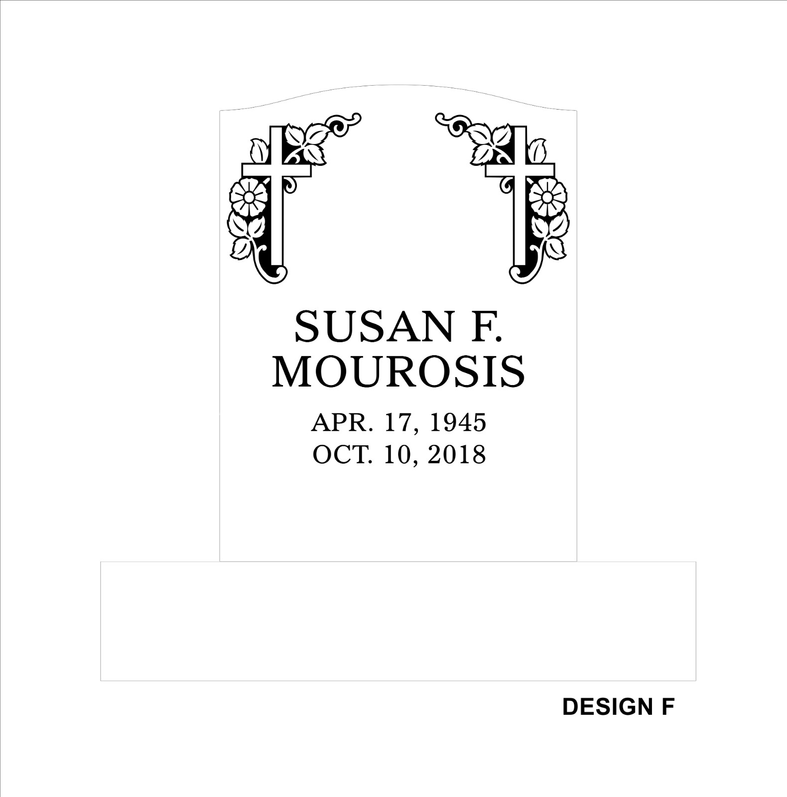 Cemetery headstone -small single- includes engraving-