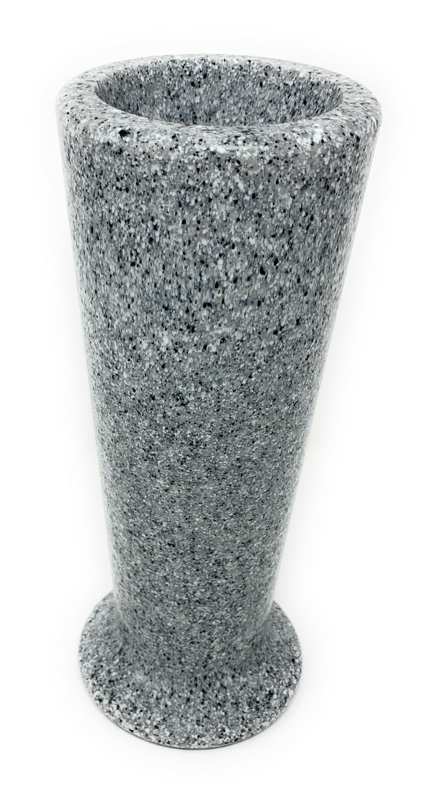 Optimum Memorial Slim Cemetery Flower Vase, Light Grey Granite, Plastic