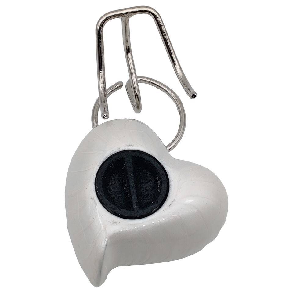 White Heart Keepsake Urn – Mini Ash Urn Small Handcrafted Cremation Urn for Ashe