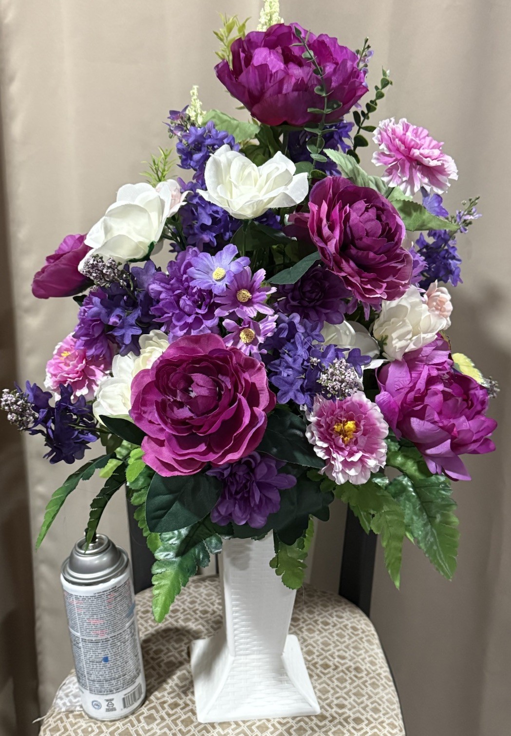 Cemetery Flowers Sympathy Artificial Arrangement 28” Tall Flowers For Grave