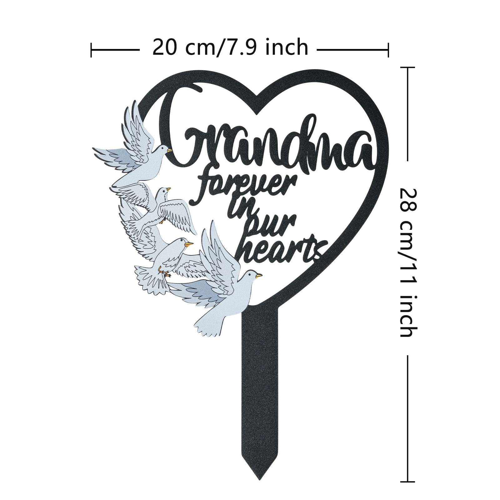 BUoonyer Stake Graves Cemetery Decorations – Grandma 11 x 7.9 inches, Black