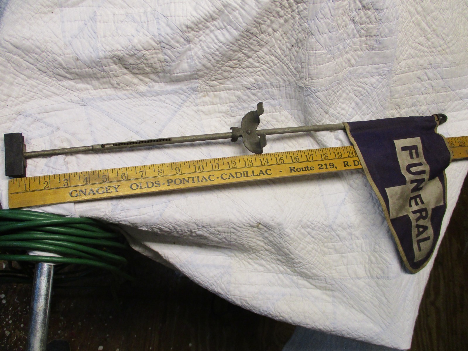 Vintage Funeral Car Flag 28″ Tall