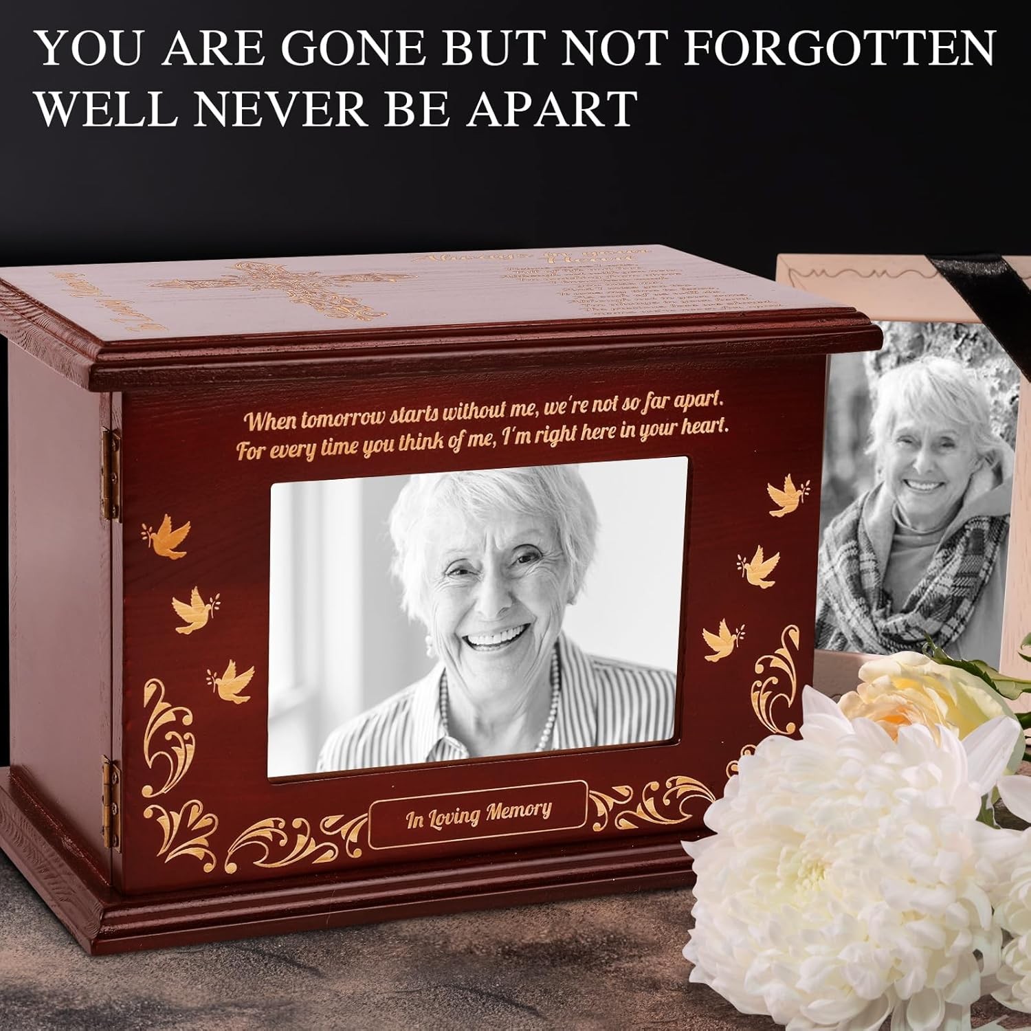 Cremation Urns for Human Ashes Adult Male or Female, Solid Walnut Adult Crematio