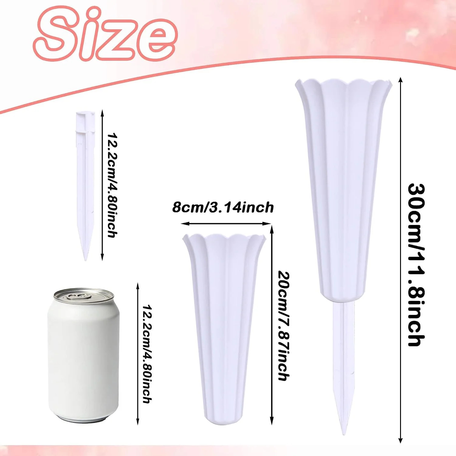 Memorial Floral Vases, Cemetery Vase, Headstones Flower Holder, Plastic Cemetery