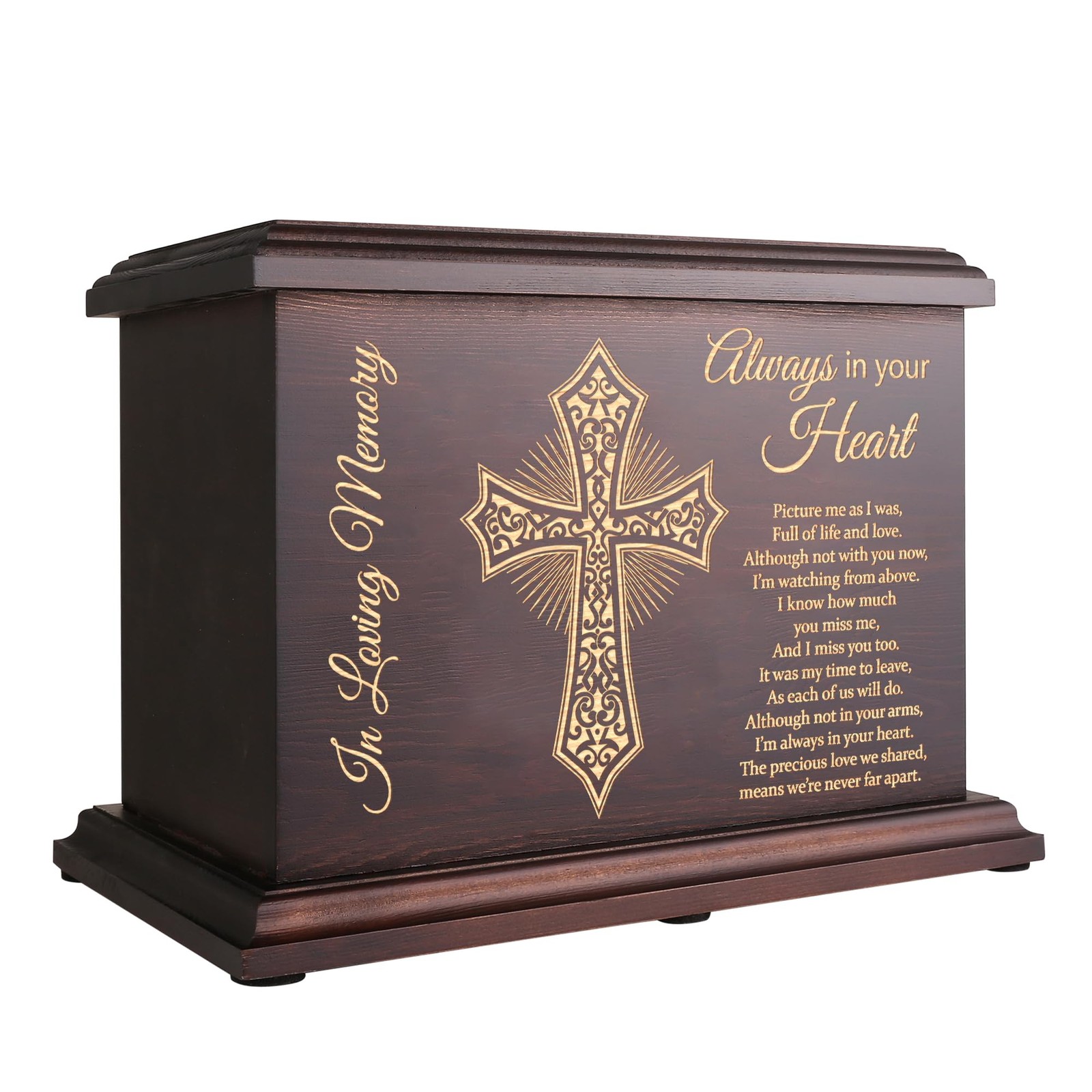 DGDCDV Cremation Memorial Urns for Human Ashes Adult Male Female, Wooden Urns…
