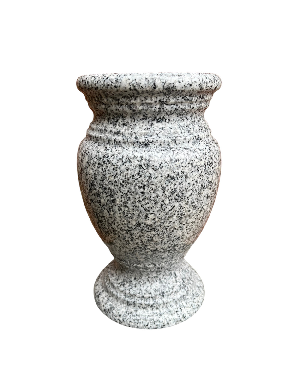 Cemetery Memorial Granite Round Vase Georgia Gray Match 5.5″ x 9″ polished
