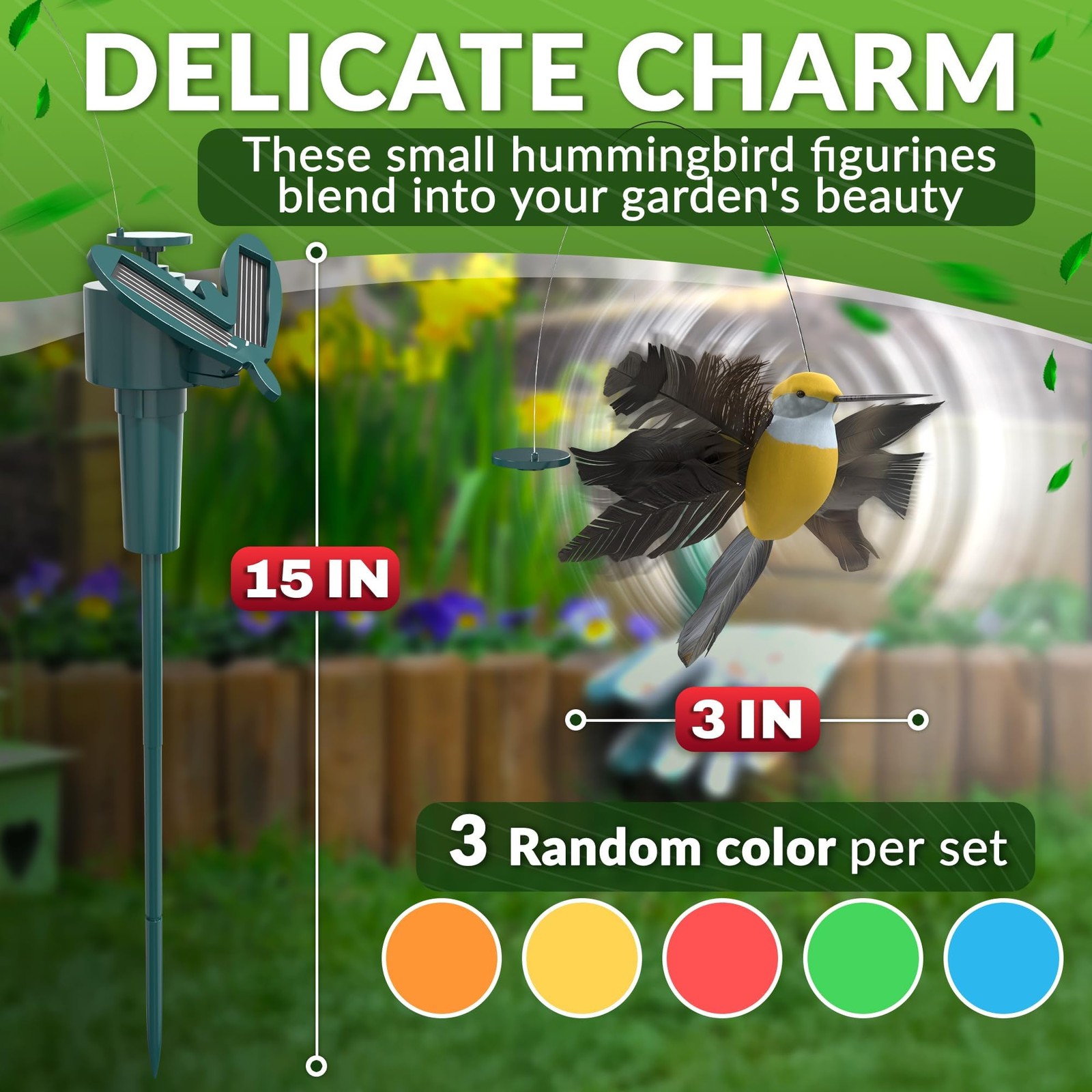 3 Pcs Solar Hummingbird Garden Stakes That Move Like Real Birds – Decorative …