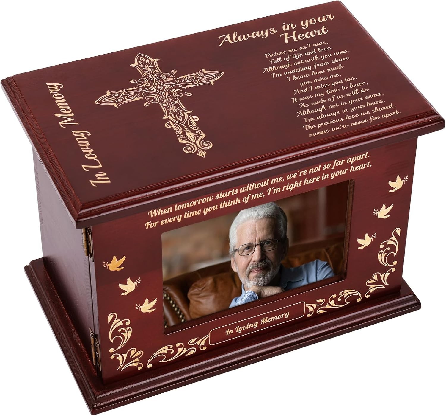 Cremation Urns for Human Ashes Adult Male or Female, Solid Walnut Adult Crematio