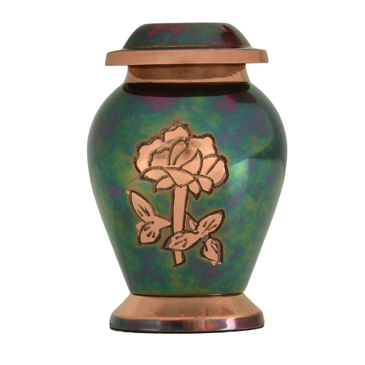 Small/Keepsake 4 Cubic Inches Gleaming Rose Brass Funeral Cremation Urn
