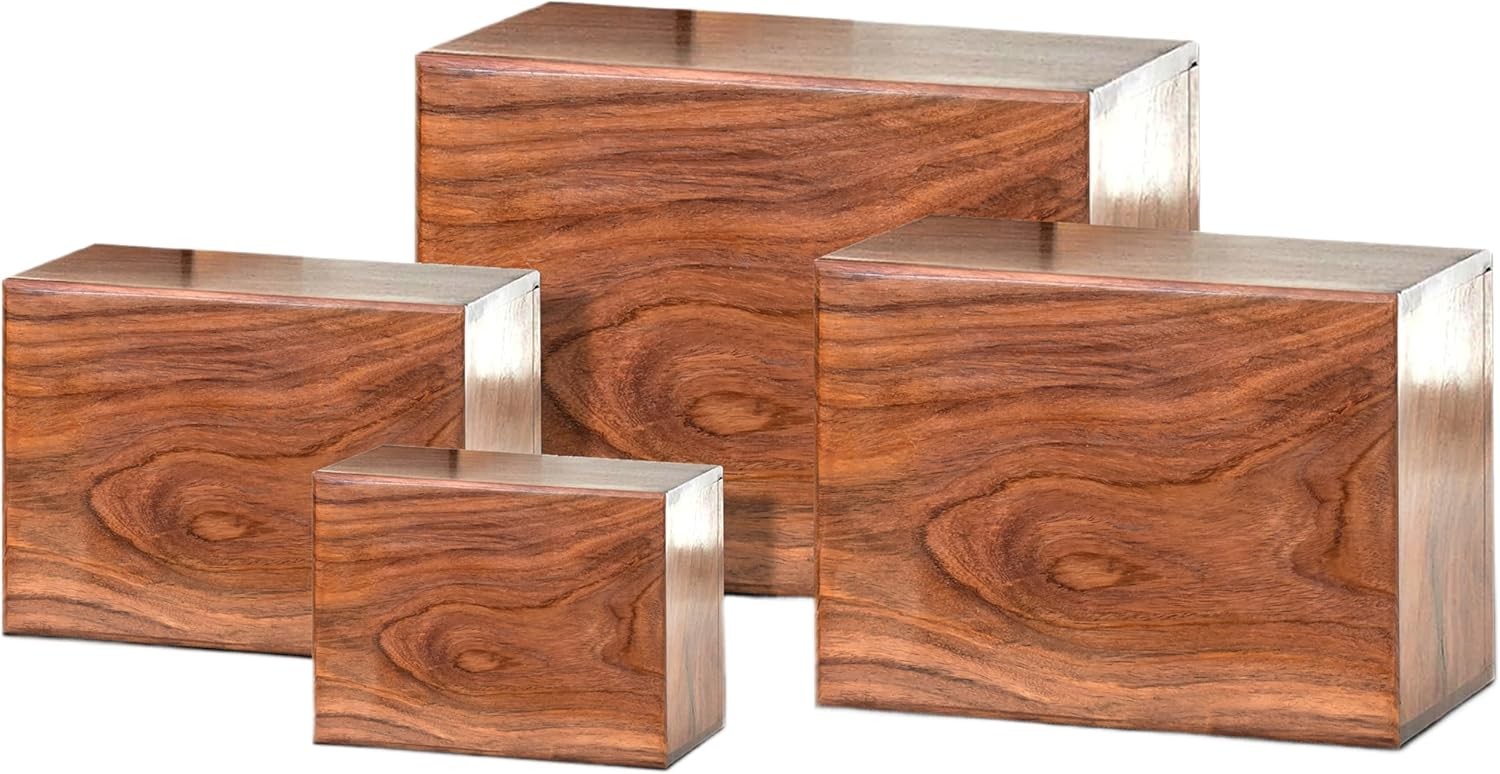 Cremation Urn for Human Ashes Adult Male Female, Solid Rosewood Wooden Urn Box