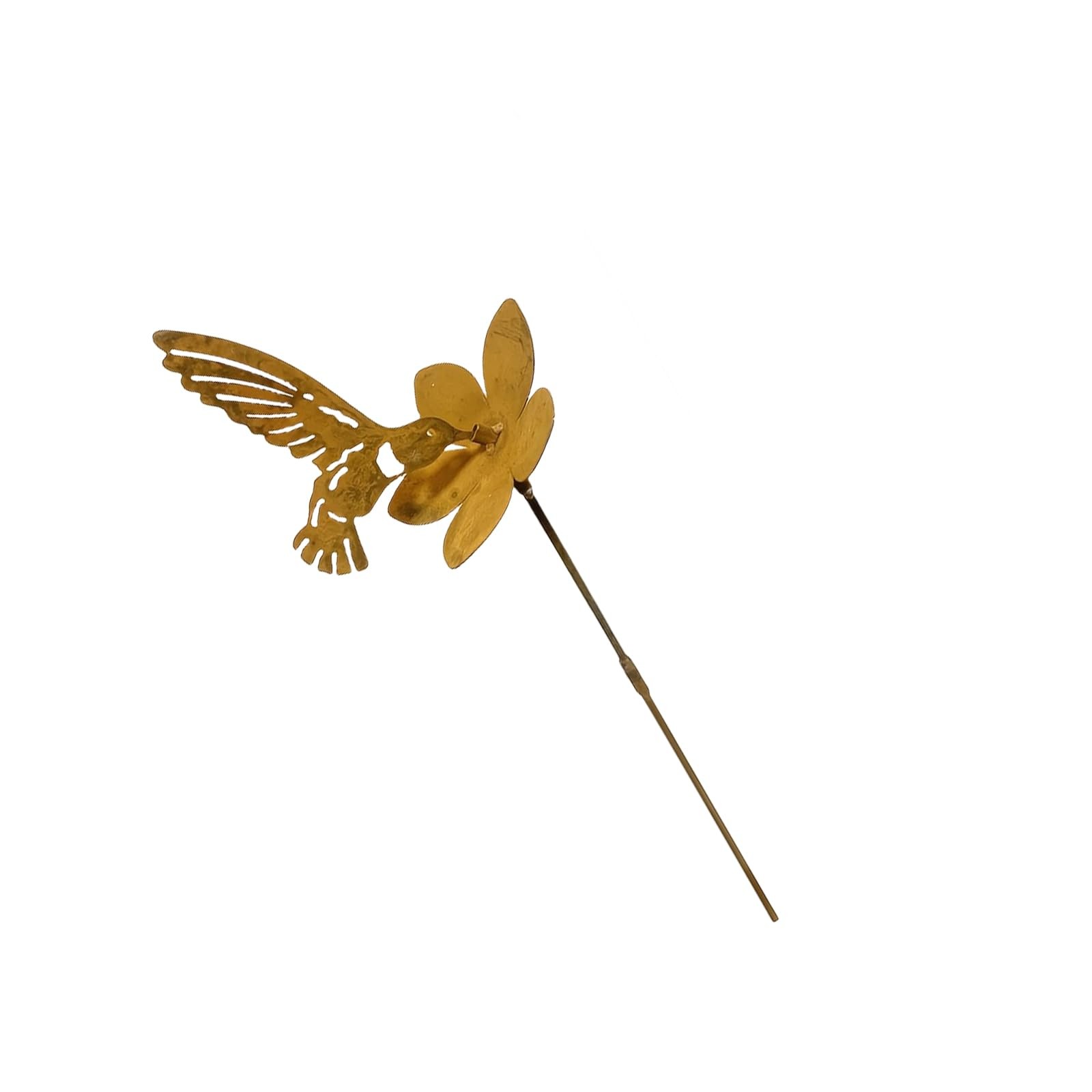 Rusty Iron Hummingbird, Metal Flower Garden Stakes, Ornament Yard Stake Decor…