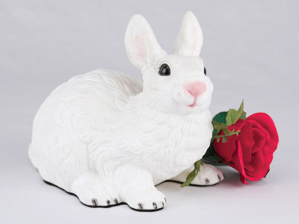 Small/Keepsake 68 Cubic Inches White Rabbit Resin Urn for Cremation Ashes
